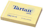 tartan notes zelfklevende memoblaadjes 102x76mm lichtgeel