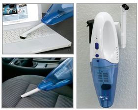 clatronic accu hand-stofzuiger aks 828 wit blauw