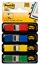 3m post-it index mini design dispenser 4 kleuren a 35 stuks