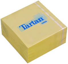 tartan krachtnotitie blok 76x76mm geel 400 blad