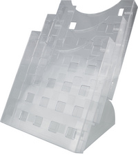 helit 3 stuks tafel-folderhouder din a4 hoog glashelder