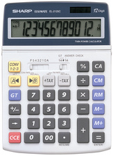 sharp bureaurekenmachine el-2125 c solar batterij