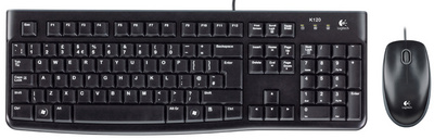 logitech desktop set mk120 met kabel zwart