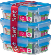 emsa bewaardoos clip en close 3 stuks set 0-55 l lichtgroen