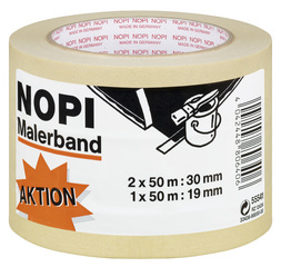 nopi schilderstape afplaktape van papier 2 stuks acties-turm beige
