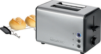 clatronic 2-ruiten toaster ta 3620 zwart-rvs