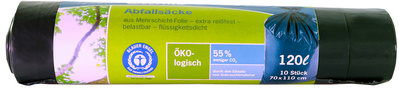 secolan afvalzak blauw zwart 120 liter