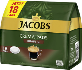 jakobs koffiepads crema pads kržftig 18 stuks verpakking