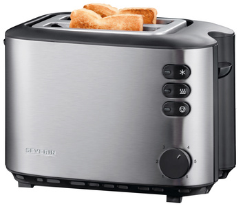 severin 2-ruiten-toaster at 2514 edelstaal / zwart