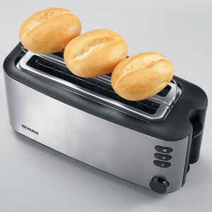 severin 4-ruiten-toaster at 2509 edelstaal / zwart