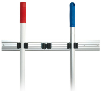 hygoclean besenhouder trio-aluminiumschiene voor 3 stiele