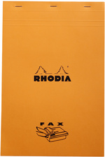 rhodia bloc agraf‚ fax formaat a4 en pr‚-imprim‚ orange