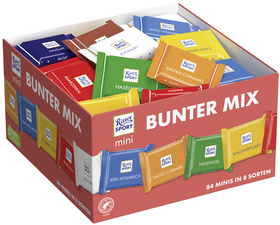 ritter sport mini-tafelchocolade bonder mix 84 stuks