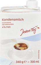 jeden tag kondensmelk delenntrahmt 4% fett 340 g 316ml