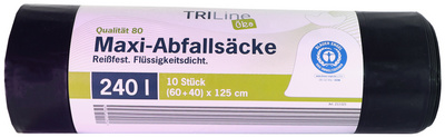 secolan triline maxi-vuilniszak-groen-zwart-240 liter
