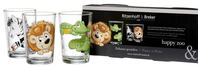 flirt by r en b kinder-drinkglas happy zoo 205 ml
