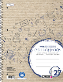 landre collegeblok recycling din a4+ gelinieerd 80 vel