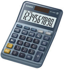 casio bureaurekenmachine ms-100em 10-cijfers zilver