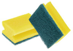 scotch-brite universeelschwamm delicate kleur: geel/blauw