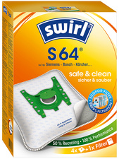 swirl staubsaugerzak s 64 met microporplus-filter